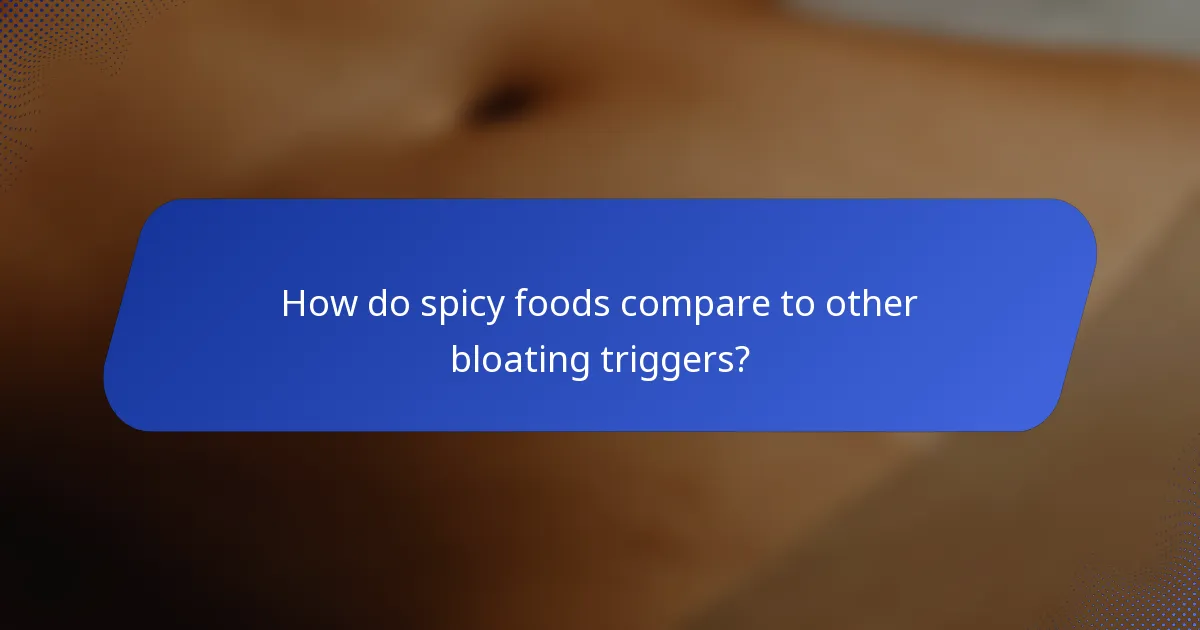 How do spicy foods compare to other bloating triggers?