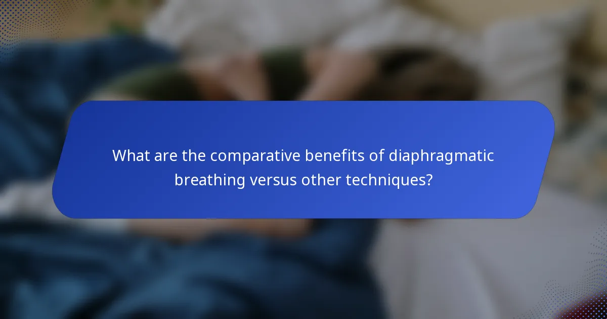 What are the comparative benefits of diaphragmatic breathing versus other techniques?